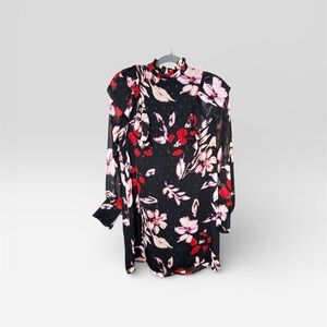 Sanctuary Black and Red Floral Mini Dress